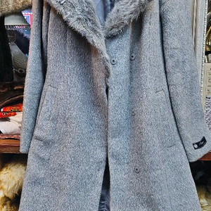 컬러천연밍크핸드메이드 트리밍 롱코트