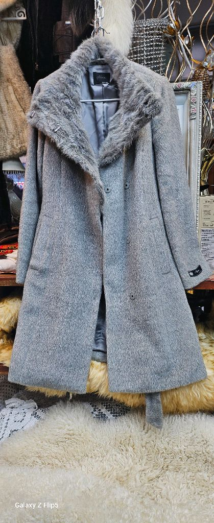 컬러천연밍크핸드메이드 트리밍 롱코트--1