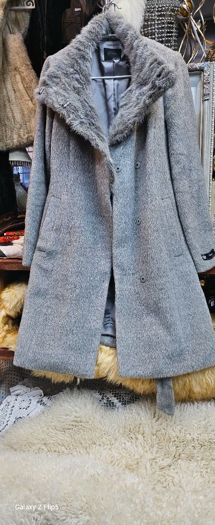 컬러천연밍크핸드메이드 트리밍 롱코트--2