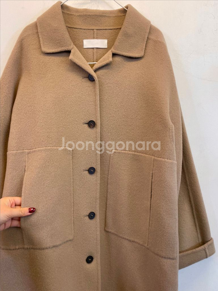 BLESSD 여성 핸드메이드 베이지 울코트 모직롱코트:) 하객룩데이트룩--1