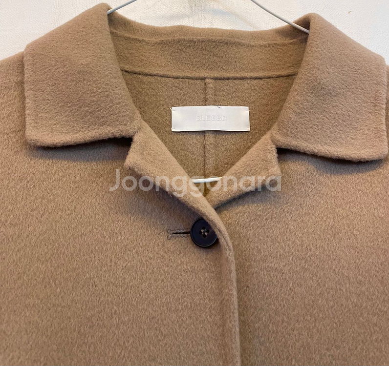 BLESSD 여성 핸드메이드 베이지 울코트 모직롱코트:) 하객룩데이트룩--3