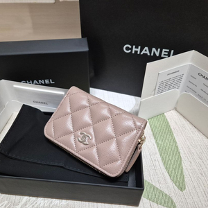 샤넬 클래식 카드지갑 지퍼돌이 연핑크 이미지