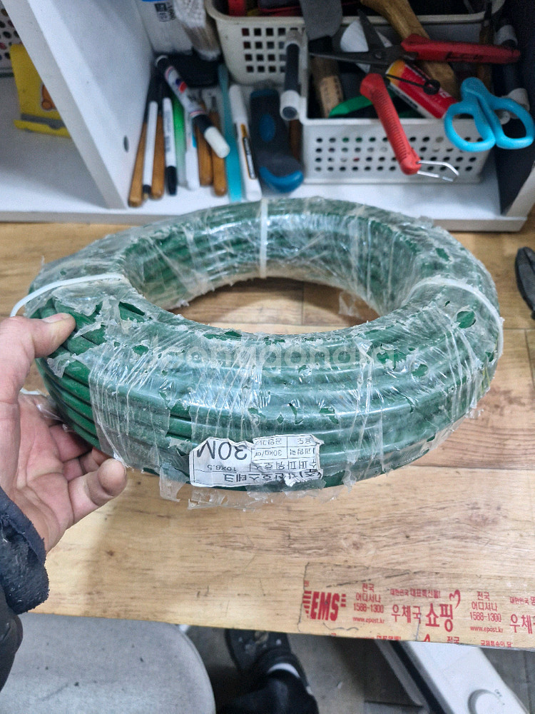 콤프레샤에어호스 지산호스테크 30M 19 6.5굵은호스 미사용제품--3