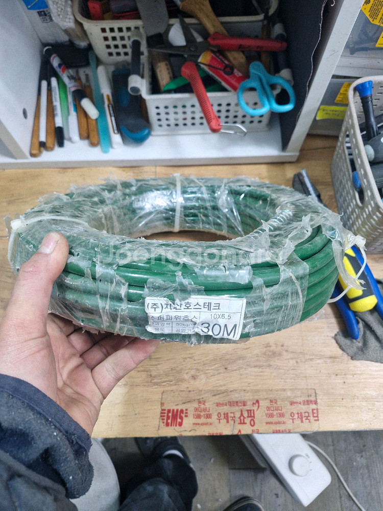 콤프레샤에어호스 지산호스테크 30M 19 6.5굵은호스 미사용제품--4