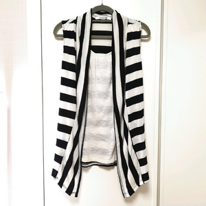 포에버21 스트라이프(단가라) 나시 베스트 조끼 가디건(~66사이즈) 이미지