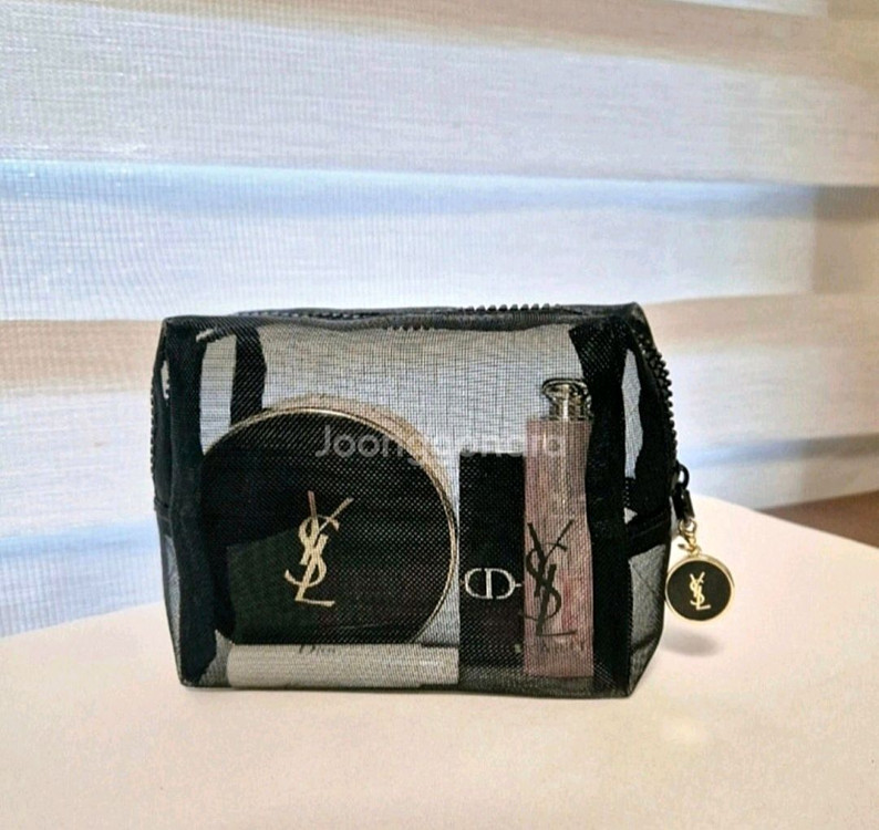 입생로랑 뷰티 정품 메쉬 파우치 + 입생로랑 립참 새상품--0