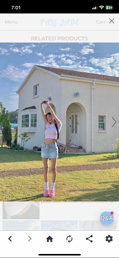 페일제이드 크롭 반팔티 / 핑크--2