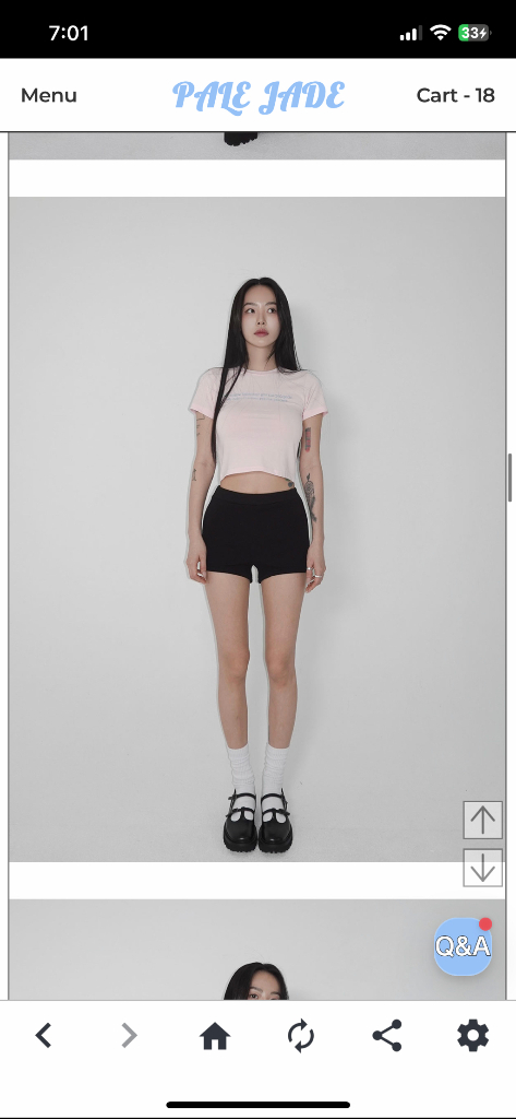 페일제이드 크롭 반팔티 / 핑크--7