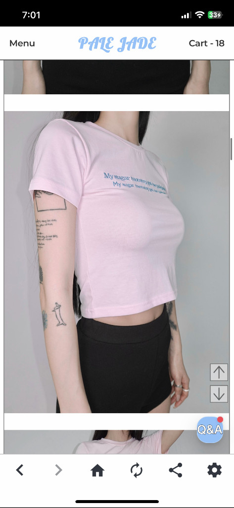 페일제이드 크롭 반팔티 / 핑크--8