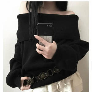 에이블리 쿄이 롱 오프숄더 블랙 이미지