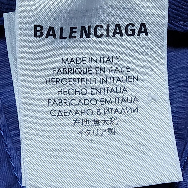 [L] 발렌시아가 네이비 자수 로고 볼캡 모자--6