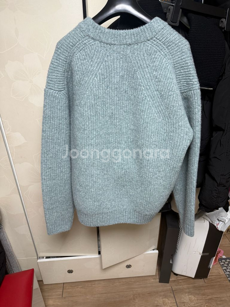 타임옴므 울 블렌드 리브드 니트 가디건 새상품--1