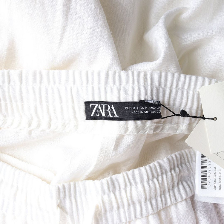 (새상품)ZARA 자라 린넨 화이드 와이드 밴딩 팬츠 바지 M 이미지