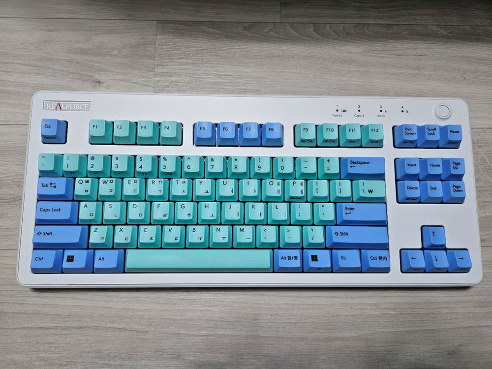 리얼포스 R3 TKL 민트블루 한정판 저소음 45g 균등 토프레 무접점--2