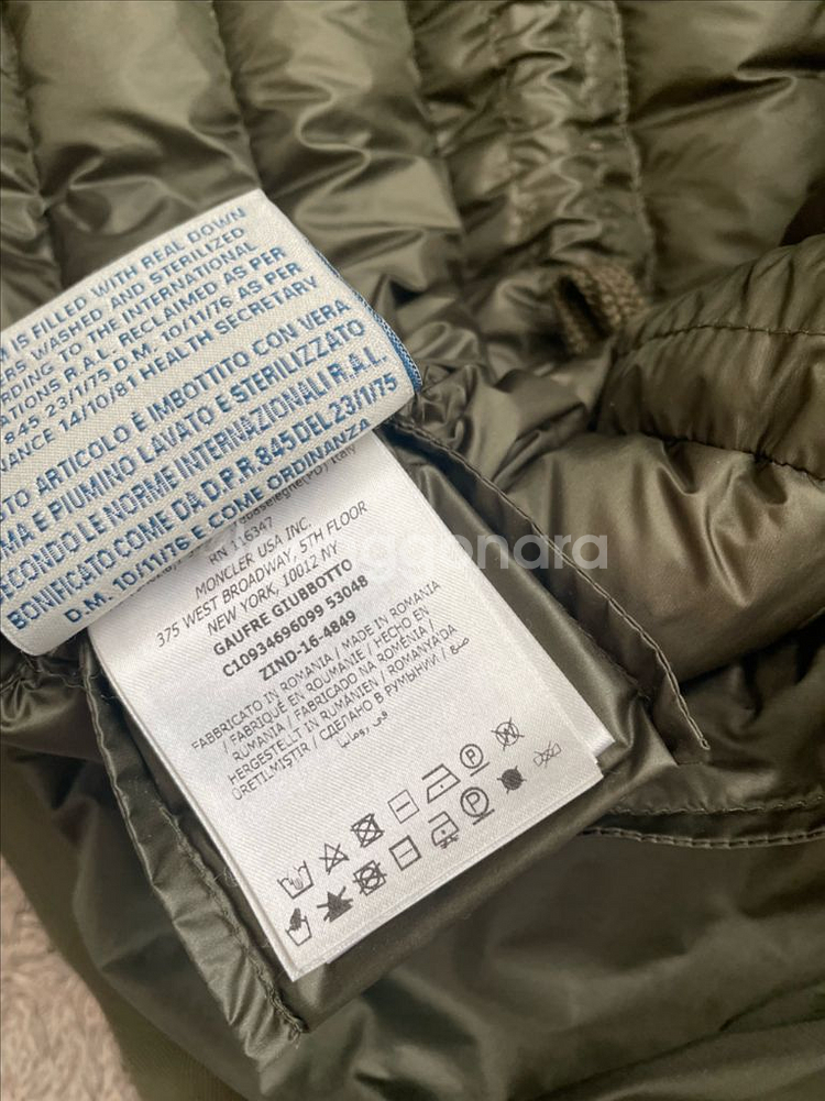 (정품)몽클레어(Moncler)야상봄버 패딩 고프레(Gaufre) 카키컬러 사이즈3--9
