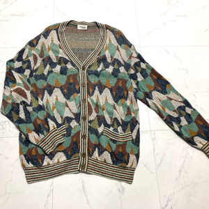 90s 미쏘니 스포츠 에스닉 니트 가디건 105-110 이미지