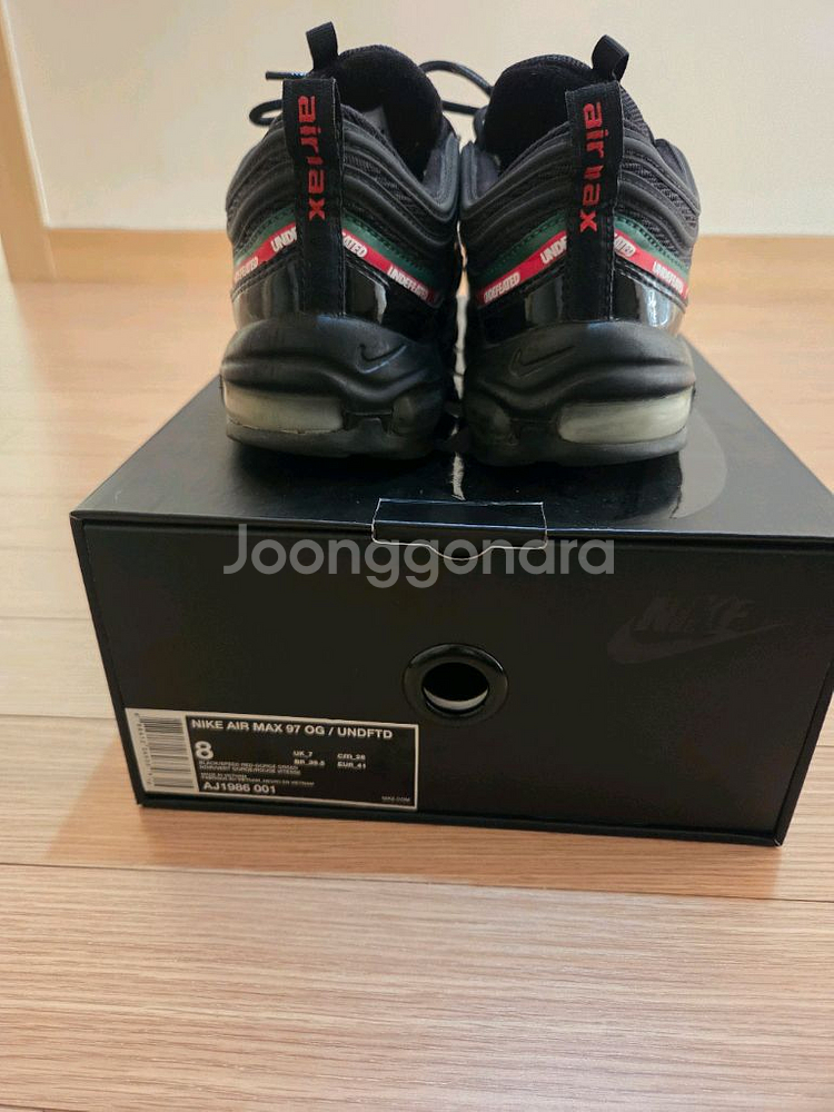 나이키 언디핏 에어맥스 97 블랙 260 사이즈--2