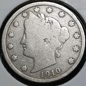 미국 1910년 리버티 5센트.외국주화 주화 화폐 동전 이미지