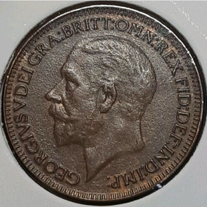 영국 미사용 1931년 조지5세 파딩.외국주화 주화 화폐 동전 이미지