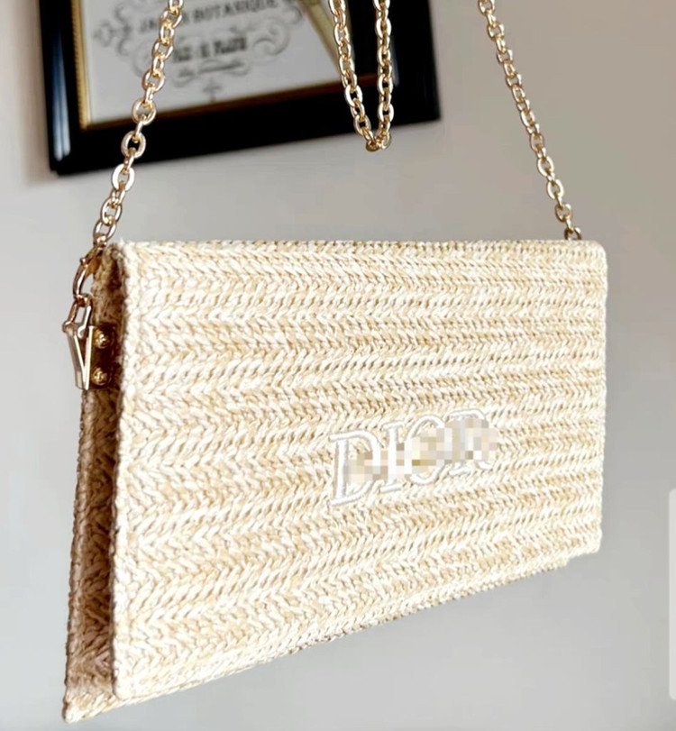 Dior라탄 골드체인 클러치백,이너백(박스 +새상품)--7