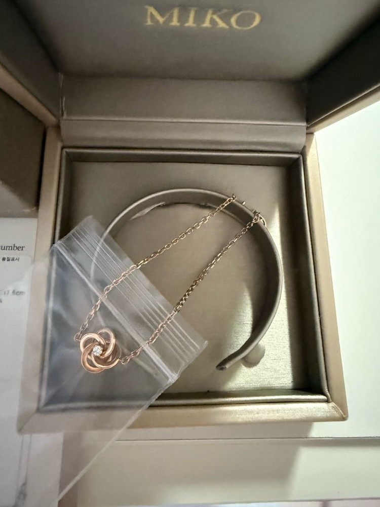 미꼬 로제 다이아 팔찌--4