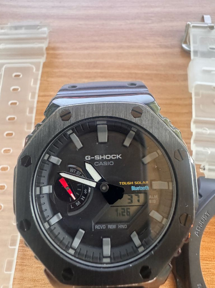 카시오 지샥 GA-B2100 지얄오크 터프솔라 블루투스 메탈 시계--1