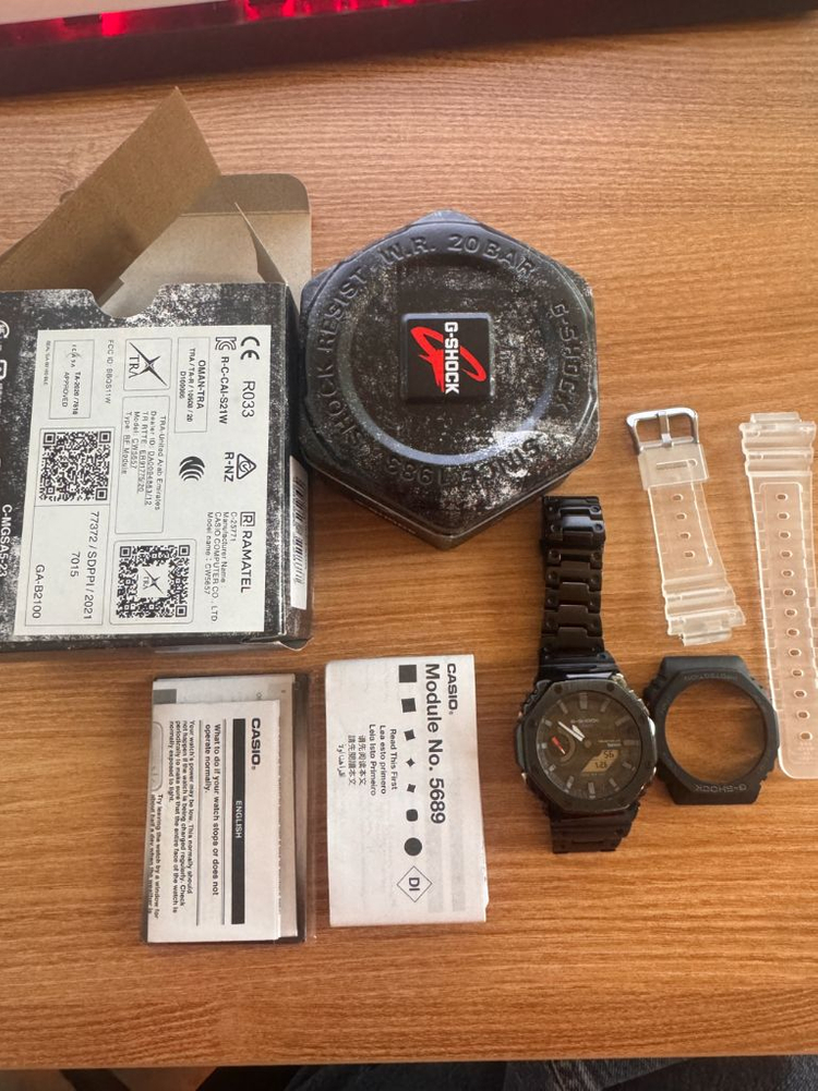 카시오 지샥 GA-B2100 지얄오크 터프솔라 블루투스 메탈 시계--7