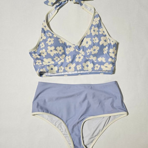 홀터넥 하이웨이스트 비키니 수영복 세트 L