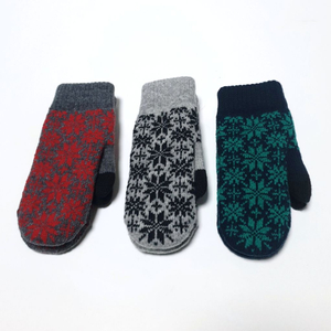 [새제품] 스마트 눈꽃 울 벙어리 장갑