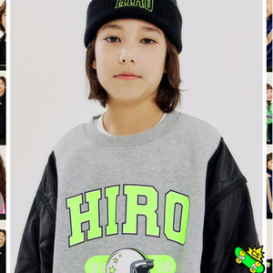 히로 빈티지 럭비 스웨트셔츠 카키160/카키블랙150