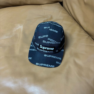 슈프림 캠프캡 모자 박스로고 자카드 블랙