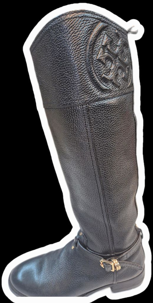 토리버치 블랙 레더 롱부츠 245mm--1