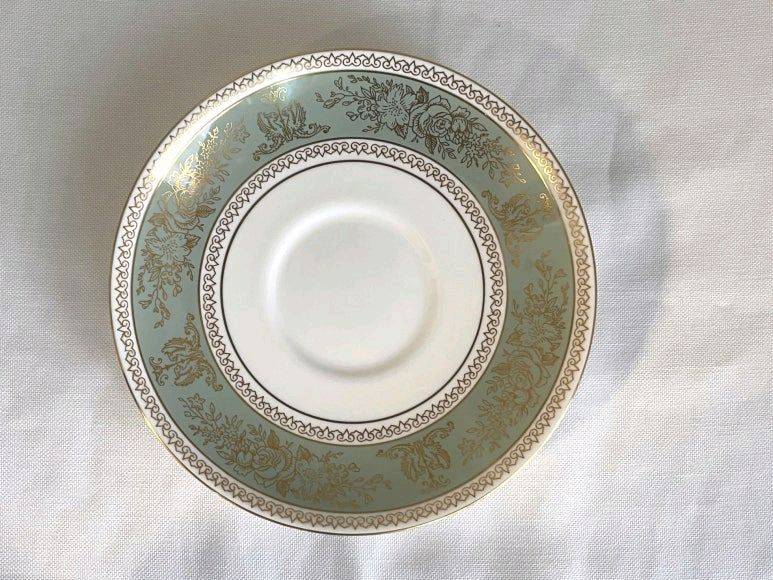 웨지우드 콜럼비아 세이지 그린 피오니잔 소서 듀오--3