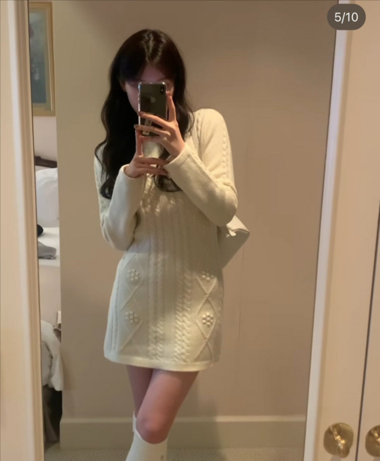 르플레인 케이블 니트 원피스 이미지