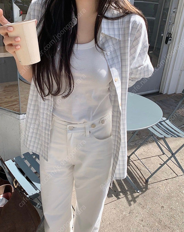 (새상품) 리즈 리아체크셔츠 민트--1