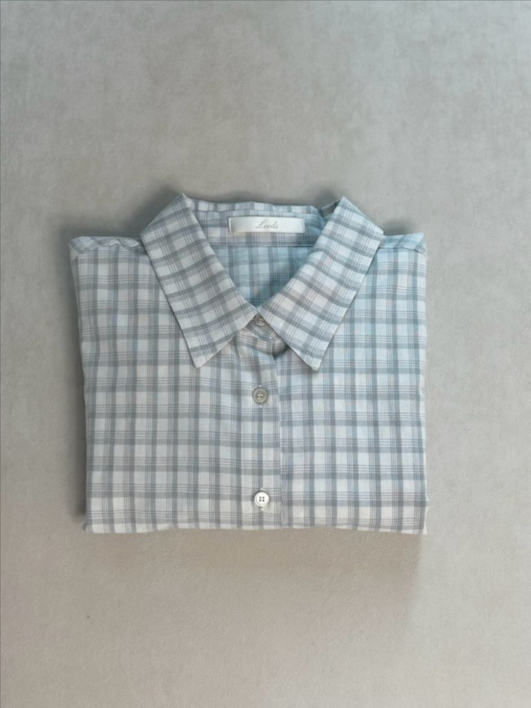 (새상품) 리즈 리아체크셔츠 민트--3