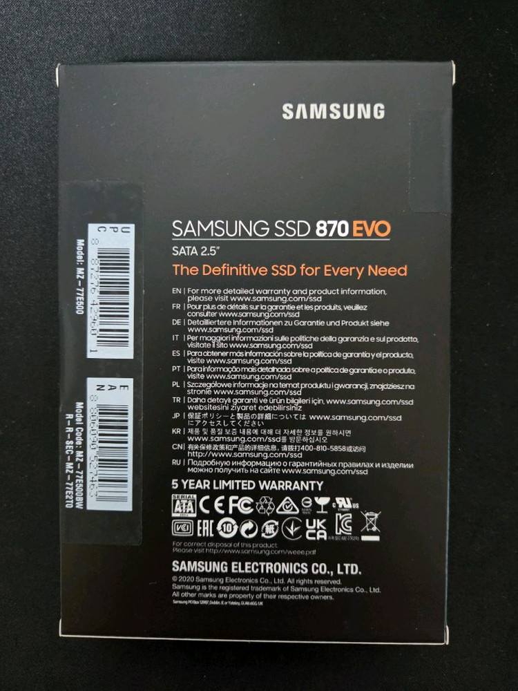 삼성 870evo SSD 500GB 신제품 팝니다--1