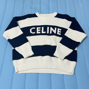 셀린느 스트라이프 리브드 울 로고니트