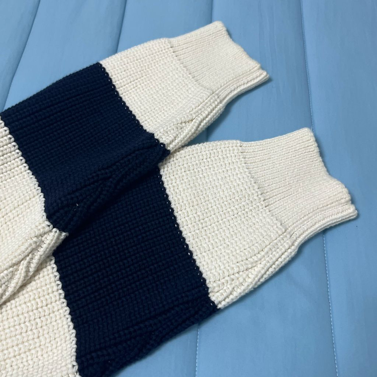 셀린느 스트라이프 리브드 울 로고니트--1