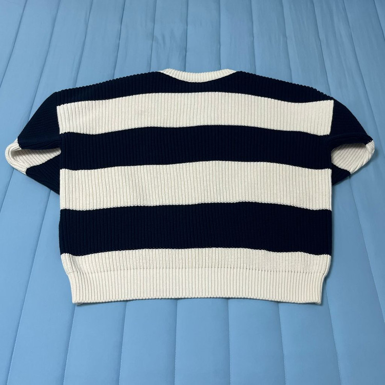 셀린느 스트라이프 리브드 울 로고니트--2