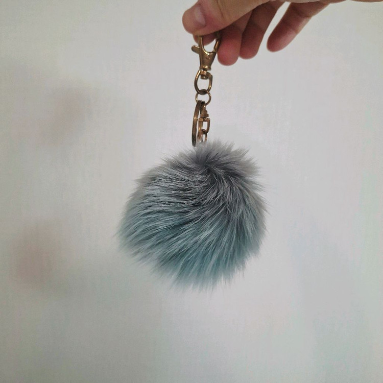 새제품 / 리얼 폭스퍼 키링 / 폼폼 키링 / 폭스털볼 가방 장식고리 / 이미지