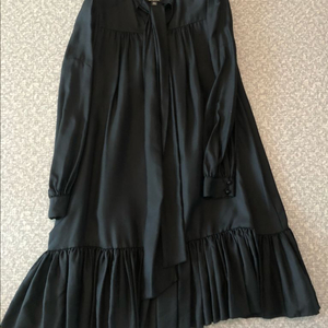 DKNY 실크100% 견 보우 타이 리본 원피스 결혼식 하객룩 올드머니룩