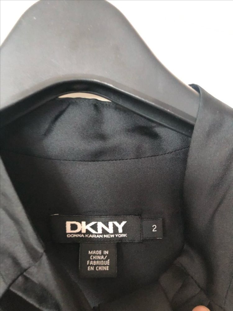 DKNY 실크100% 견 보우 타이 리본 원피스 결혼식 하객룩 올드머니룩--4