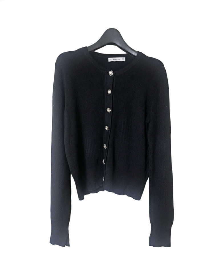 자라 쥬얼버튼 니트 가디건 블랙 색상 S사이즈 이미지