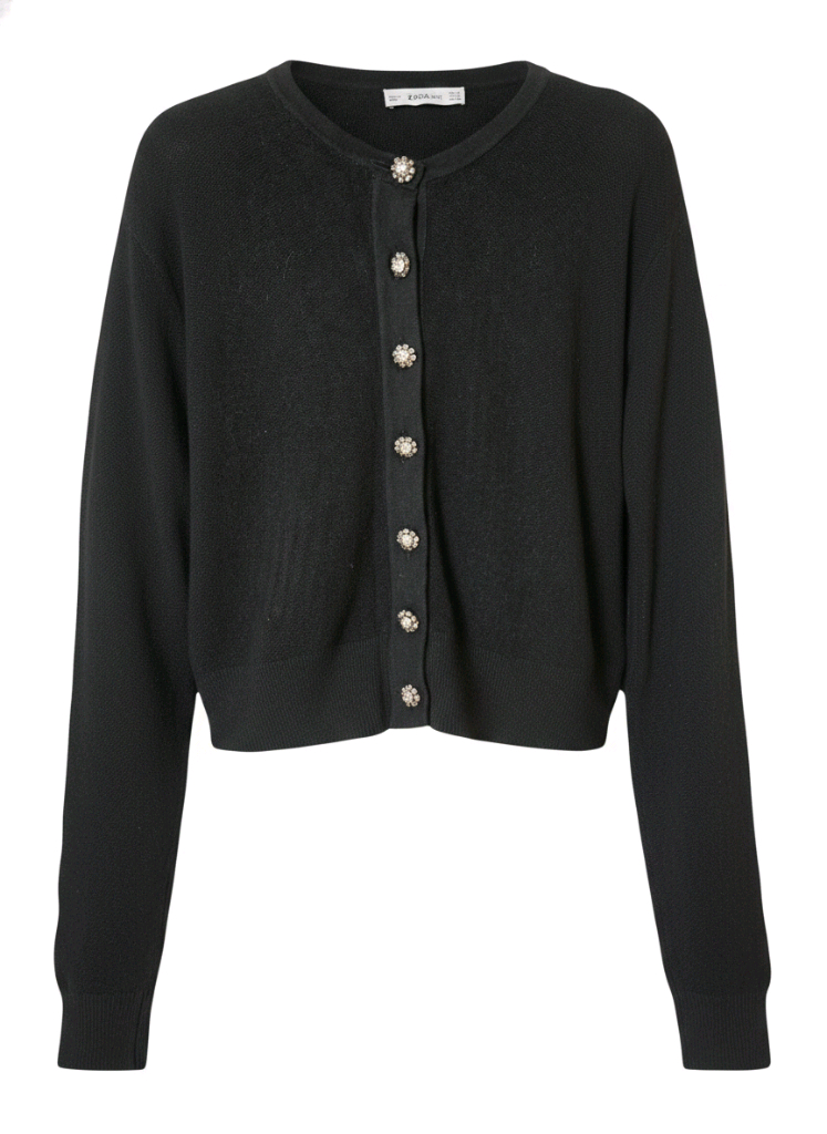 자라 쥬얼버튼 니트 가디건 블랙 색상 S사이즈 이미지