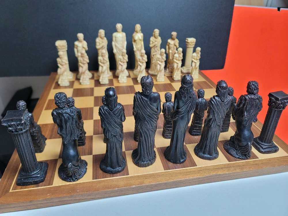 클래식 스타일 체스 - 그리스 로마신화 엔틱 빅사이즈 체스판 세트--1
