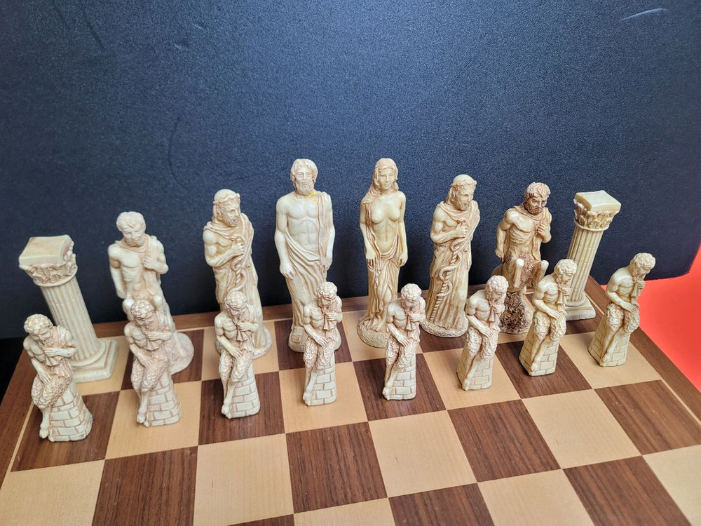 클래식 스타일 체스 - 그리스 로마신화 엔틱 빅사이즈 체스판 세트--2