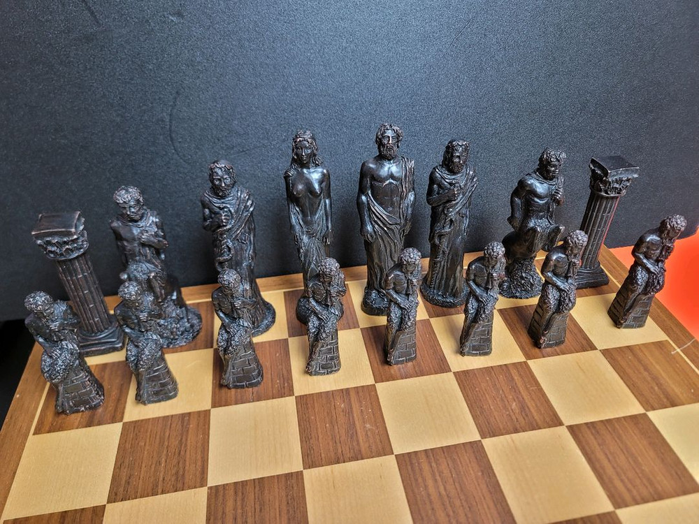 클래식 스타일 체스 - 그리스 로마신화 엔틱 빅사이즈 체스판 세트--3