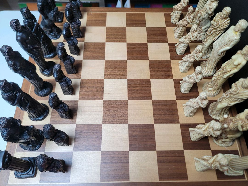 클래식 스타일 체스 - 그리스 로마신화 엔틱 빅사이즈 체스판 세트--4