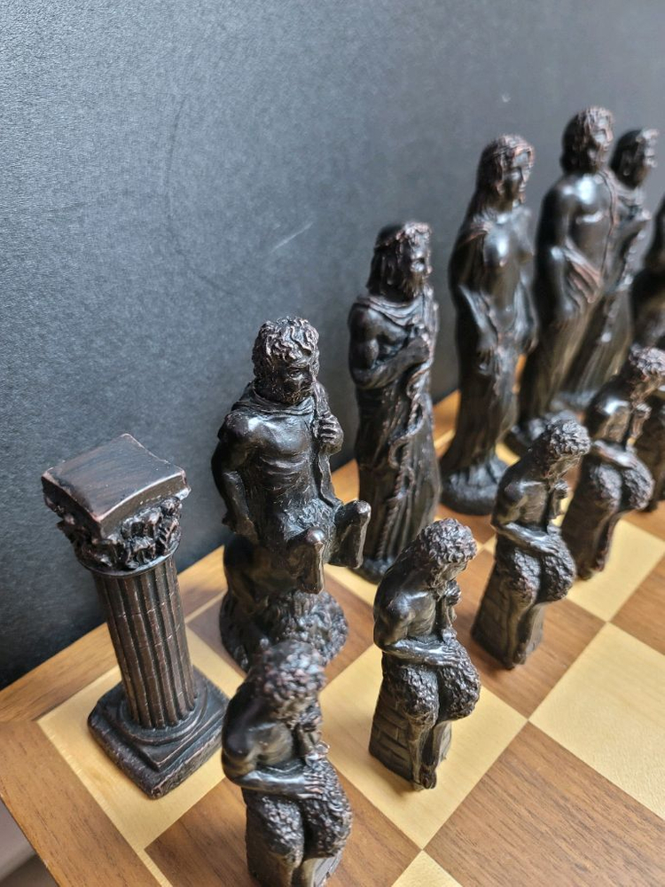 클래식 스타일 체스 - 그리스 로마신화 엔틱 빅사이즈 체스판 세트--6